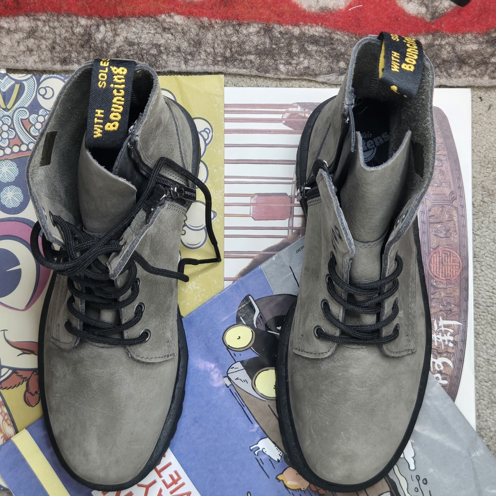 Dr. Martens Stone Gray Combat Boots